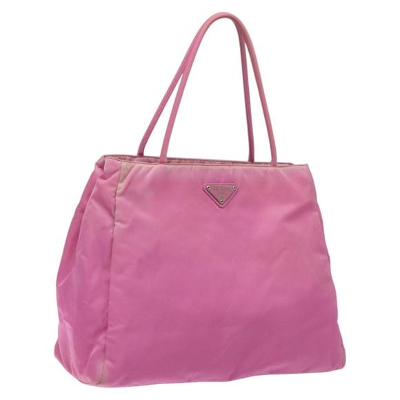 PRADA Hand Bag Nylon Pink Silver Auth 120133 - Picture 1 of 16